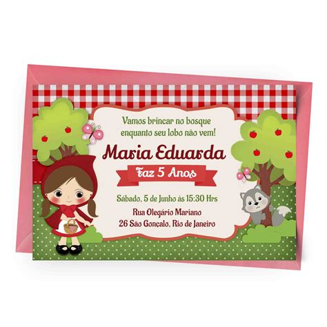 convite virtual chapeuzinho vermelho para editar grátis|Convite Chapeuzinho Vermelho para editar .